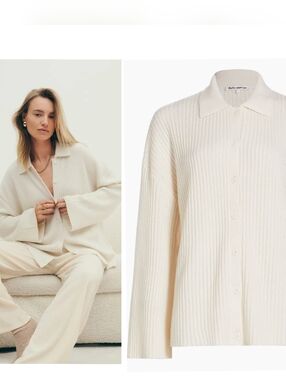 Reformation • Fantino Collared Cashmere Cardigan Sweater